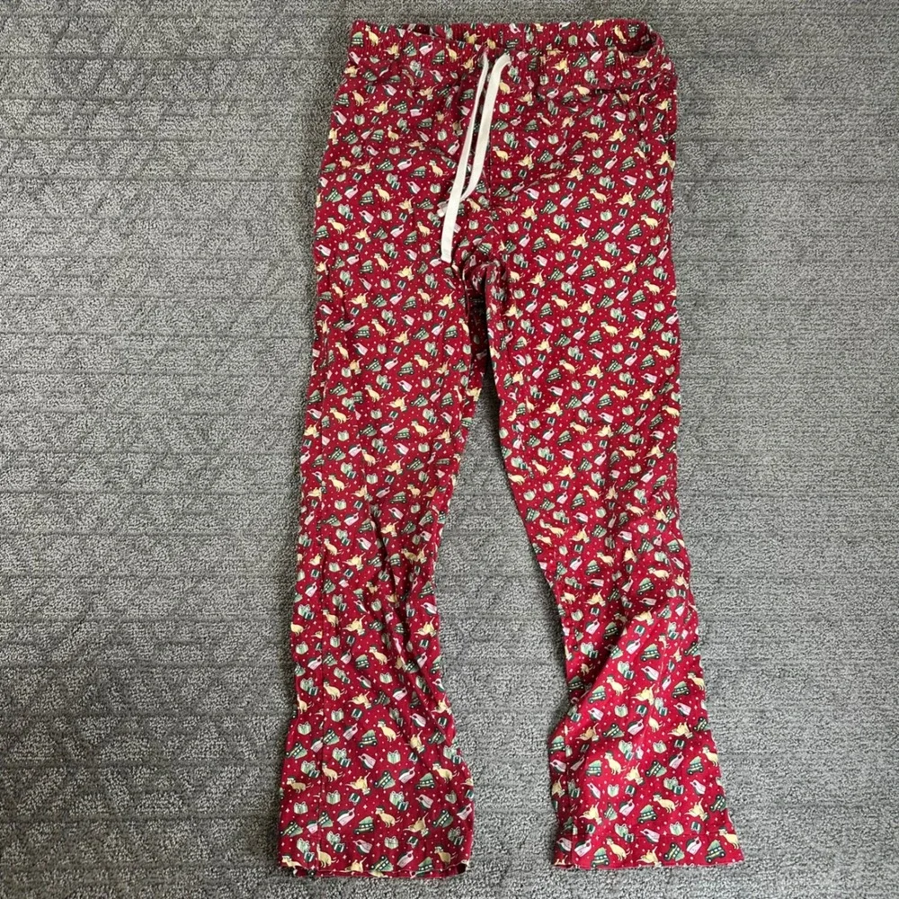 Vineyard Vines Mens‎ M Red Christmas Dog Pajama Sleep Pants Lounge Cotton Blend